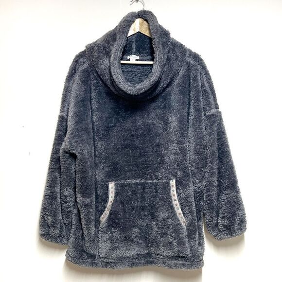 Sundance Womens Gray Cowl Neck Sherpa Mountain Loft Pullover Teddy Sweater XL - Picture 1 of 8